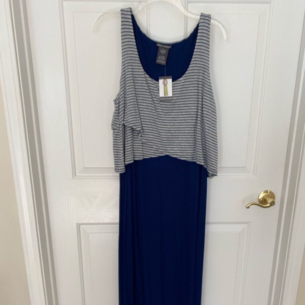 NWT blue/grey maxi dress